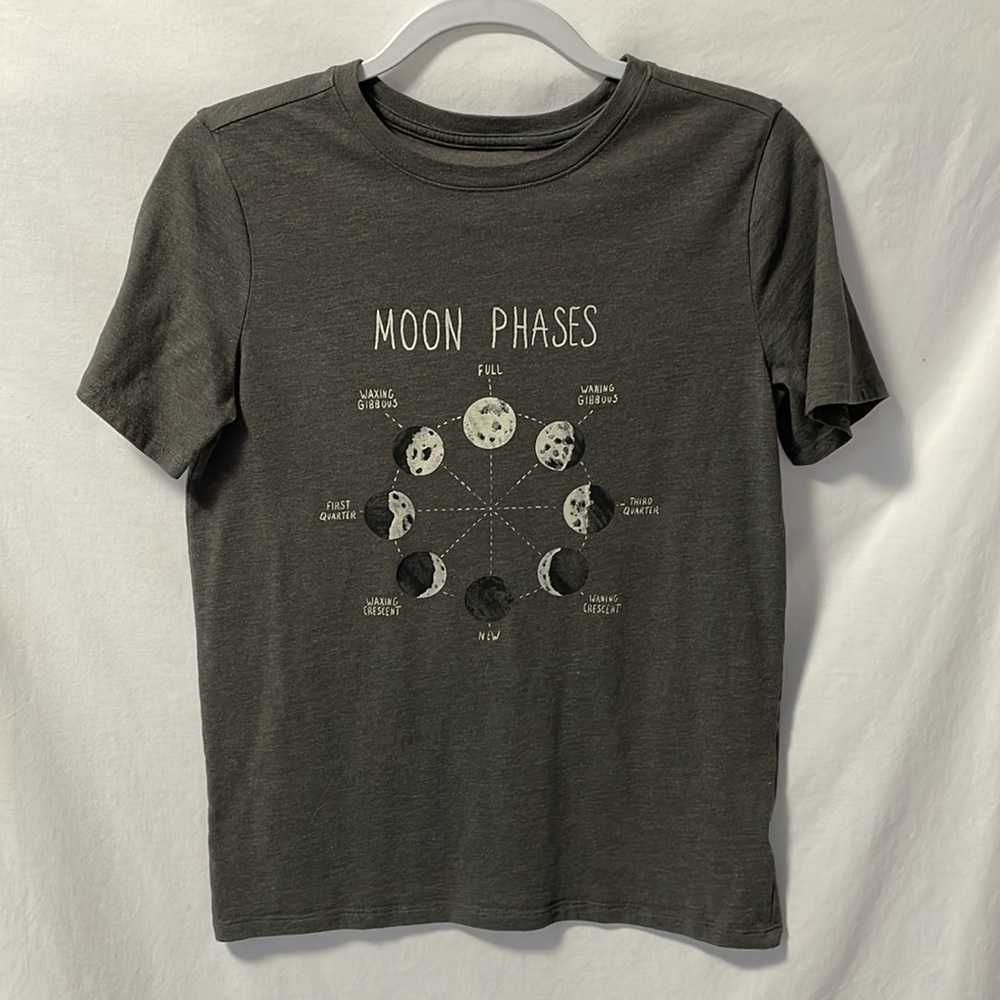 Cat & Jack super soft Moon Phases T-shirt in dark grey, teen XL (16)